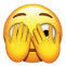emoji face covering its eyes with its hands